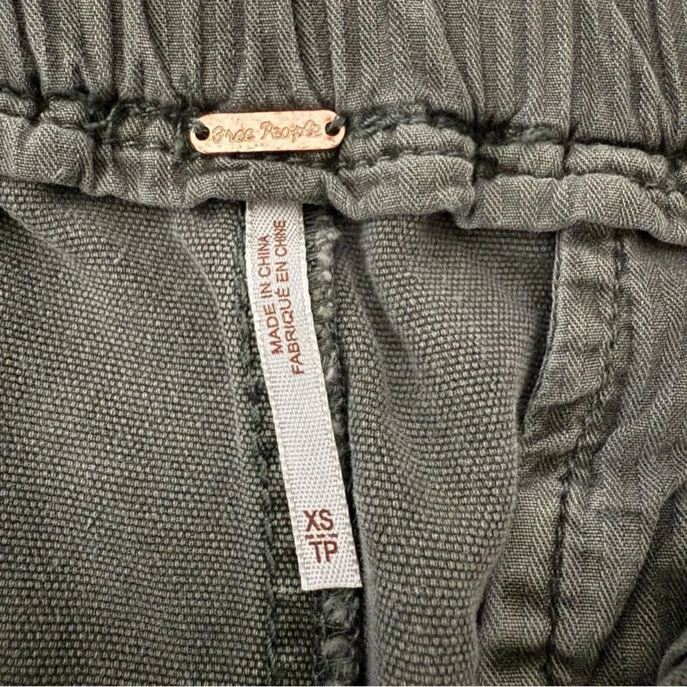 Free People Margate Pleated Trouser Pants Womens Sz XS Gray Button Fly Boho